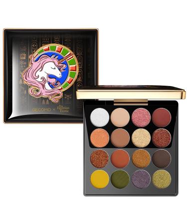 GECOMO Eyeshadow Palette  16 Color Makeup Pallet - Glitter  Shimmer  Matte Eye Shadow  High Pigmented Long Lasting Waterproof Makeup Palette - Perfect Gifts for Women 02 Pleasant Unicorn