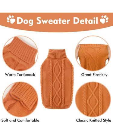 Classic Dog Sweater | Warm Turtleneck Puppy & Cat Coat | Winter & Holiday Pet Outfits | XXL Caramel - Buy Online on GoSupps.com