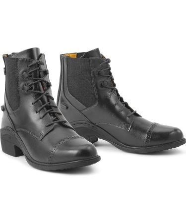Ovation Ladies Synergy Front Zip Paddock Boots 7.5 Black | Premium Equestrian Footwear - Buy Online on GoSupps.com