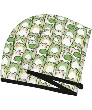Cute Frog Microfiber Hair Towel - Super Absorbent Coral Velvet Wrap for Long & Curly Hair - Quick Dry Cap for Women - Buy Online on GoSupps.com