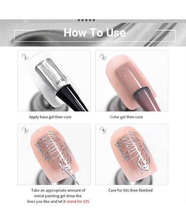 3D Nail Gel - Elegant Metal Nail Polish | Long Lasting Silver Gel Nail Polish | Silver Nail Polish 7ml for Creative Manicure and Professional Shiny Effects - Buy Online on GoSupps.com
