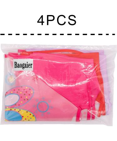 Baogaier Waterproof Baby Bibs with Long Sleeves - 4 Pack | Easy Clean, Ideal for Weaning and Feeding | Cute Animal Designs - Rabbit, Strawberry, Giraffe, Ladybug (Pink) - Buy Online on GoSupps.com