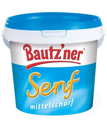 Bautz'ner BAUTZ'NER Medium Sharp Mustard - 1 kg Bucket Medium sharp mustard - Original Bautz'ner formula since 1955 - No added preservatives or flavor enhancers - Mustard