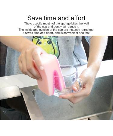 Shakven Scrub Sponges Dish Cleaning Sponge Scrubber | Dish Washing Sponge Reusable Kitchen Sponges and Scrubbers Scrubbing Sponge for Kitchen Sink Pink - Buy Online on GoSupps.com