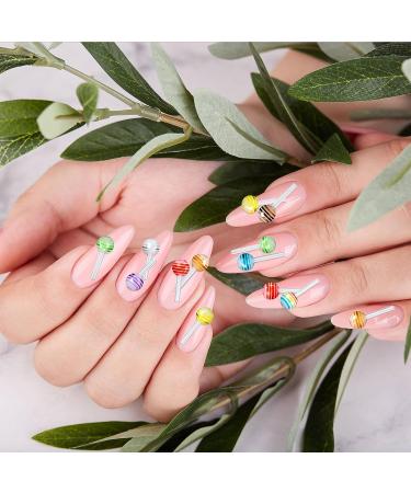 PAGOW Lollipop Candy Nail Art Charm 3D Acrylic Decoration - 100 Mini Designs for Sweet & Colorful Manicure DIY - Buy Online on GoSupps.com
