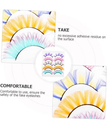 Beaupretty 5 Pairs colored false eyelashes cat eye eyelashes fluffy Makeup Eye Lashes fluffy eyelashes extensions drag queen false lashes Imitation natural Miss do it yourself - Buy Online on GoSupps.com