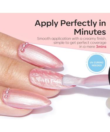 Modelones Gel Nail Polish 6 Colors Shimmer Pearl White Bule Pink Mermaid Nail Drawing Glitter Gel Polish Soak Off Led Summer Nail Gel Swirl Shell Thread Effect DIY Mani Gift with Dotting Pen Pearl Pink - Buy Online on GoSupps.com