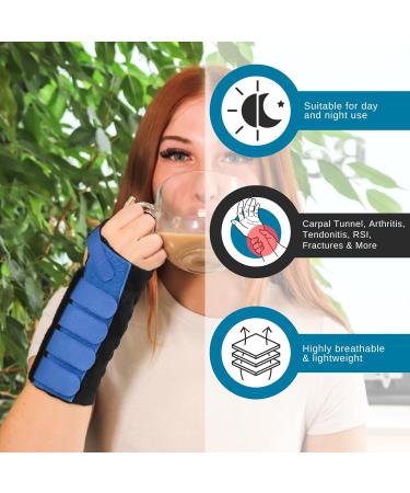 Solace Bracing Cool-Flow Wrist Support - British Made & NHS Supplied Brace with Metal Splint for Carpal Tunnel, Arthritis, Tendonitis, RSI, Fractures & More - Blue M, Left Hand - Buy Online on GoSupps.com