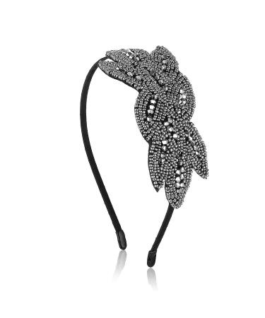 WLLHYF 1920s Black Crystal Rhinestone Headband for Women - Vintage Flapper Hair Accessory for Girls Costume Party - Grey - Buy Online on GoSupps.com