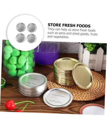 POPETPOP 60 Pcs Mason Jar Lids Wide Mouth Mason Jar Lid Cover Mason Jar Sealing Lid Sprouting Lids for Mason Jars Electric Wok Strainer Lid Reusable Canning Dinner Plate Leakproof Tinplate Silverx2pcs 8.6X8.6X0.2CMx2pcs - Buy Online on GoSupps.com