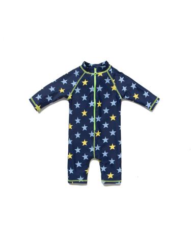 Baby Boys Sunsuit UPF 50+ Sun Protection All in One with Zipper Swimwear with Sun Hat(Navy 9-12Months) Navy Star 9-12 Months - Buy Online on GoSupps.com