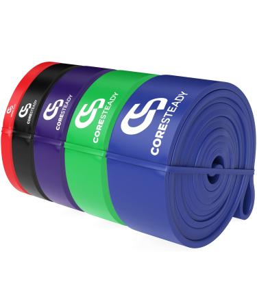 Coresteady Pull Up Bands & Resistance Bands - Rubber Heavy Duty Loop Band for Men & Women - Build Fit Power & Muscle - Training Fitness Assist Pull Ups & Gym Exercise Red / Black / Purple / Green / Blue