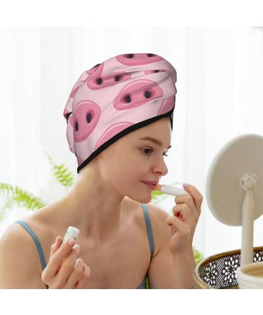 Pig Nose Microfiber Hair Towel - Super Absorbent Coral Velvet Wrap for Long Curly Thick Hair | Quick Dry Cap for Women - Buy Online on GoSupps.com