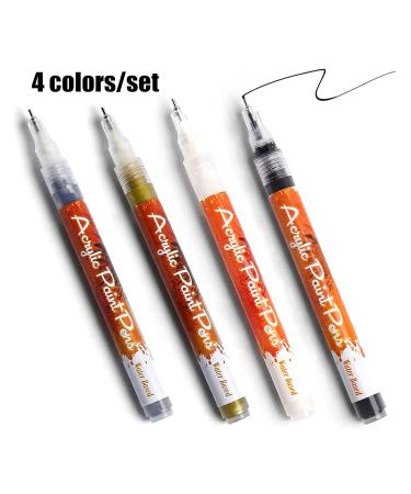 1/4pcs Nail Art Painting Pen Set - Quick Dry Acrylic Graffiti Pens for DIY Nail Beauty - 1mm Tip for Acrylic Natural & Gel Nails (4 Colors) - Buy Online on GoSupps.com