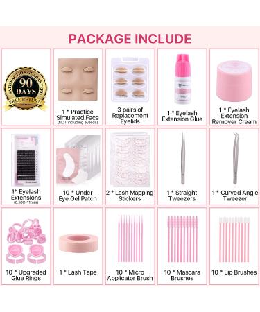 Pretty Memory Lash Extension Kit - 62 Piece Set with Mannequin Head for Makeup and Eyelash Grafting - Buy Online on GoSupps.com