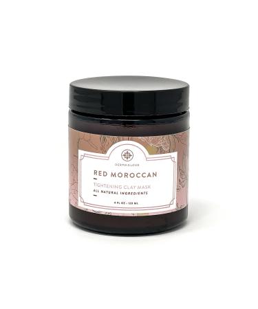RED MOROCCAN CLAY MASK All Natural Tightening Clay Mask Formulated With Red Moroccan Clay and Rosemary to Refine Define Exfoliate Un-clog Pores Smooth and Tighten Skin. 4 oz Jar