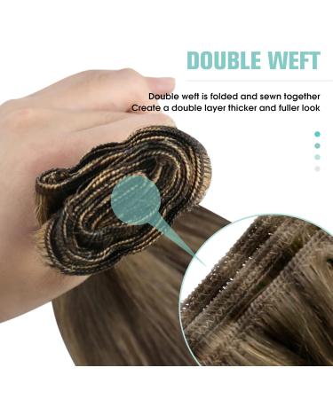 Youngsee 50cm Remy Hair Extensions - Dark Brown to Blonde Ombre Weft - 100g Real Hair Treats - Buy Online on GoSupps.com