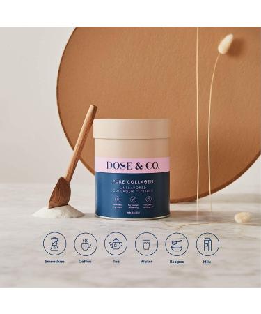 Dose & Co Pure Collagen Powder 10oz - Hydrolyzed Peptides Supplement for Hair, Skin & Nails - Non-GMO, Dairy Free, Gluten Free, Sugar Free - 10 Ounce Pack - Buy Online on GoSupps.com