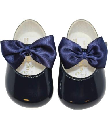Baby Girls Navy Pram Shoes | Soft Sole | Made in Britain | Size 1 UK Child - Buy Online on GoSupps.com