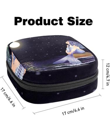 Menstrual Pad Bag with Zipper | Stylish Tampon Pouch for Women & Girls - Night Mermaid Design - Buy Online on GoSupps.com