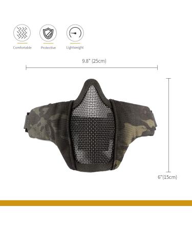 OneTigris Foldable Half Face Mesh Mask - Military Style Tactical Lower Face Protective Mask in Black - Buy Online on GoSupps.com