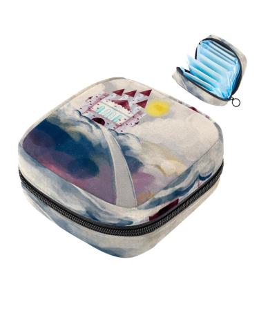 Women bands storage bag menstrual cup pocket girl travel big capacity make-up women bandage organizer watecolor painting lock color 9