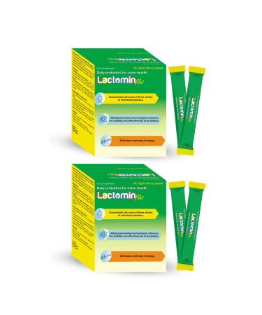 Probiotics - LactominPlus-3 Probiotics Strains - Powder - Sweet Yogurt Flavor - 30 Sticks x 3g (1month) 1.5 Billion CFU with Prebiotics(FOS) Constipation & Bloating Relief Microencapsulated