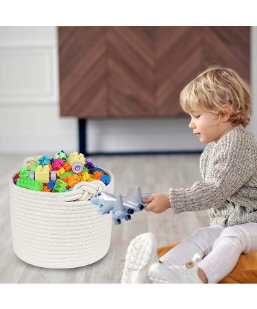 ABenkle Small Woven Basket - Cotton Rope Storage for Pets & Baby - Nursery & Bathroom Decor - White 9.4 x 9.4 x 7.1 - Buy Online on GoSupps.com
