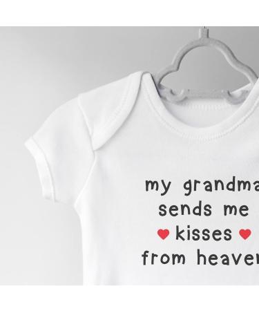 Hippowarehouse Grandma Kisses from Heaven Baby Vest Bodysuit - Short Sleeve for Boys and Girls - Buy Online on GoSupps.com