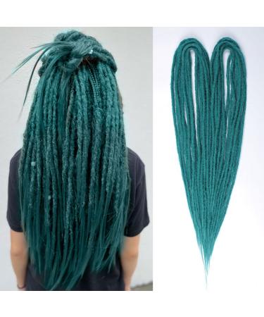 Double Ended Dreadlock Extensions Light Blonde Handmade Synthetic Dreads Extensions (24 Inch(10 Strands)  Castleton Green)  24 Inch(10 Strands) Castleton Green