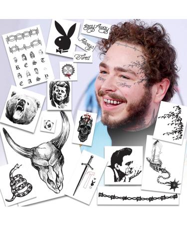 Celebrity Temporary Tattoos -UPDATED 2020- to include Skull, Flail, Circular Saw & Hammer | HAND & FACE TATTOOS | Skin Safe | MADE IN THE USA| Removable