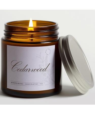 Cedarwood Scented Candles for Home|Sea Salt Citrus Rose Cedar Scented Soy Candle| Longlasting Aromatherapy Candle| Jar Candel Gift for Women Men for Birthday Housewarming Relaxing|7oz Cedarwood 7oz