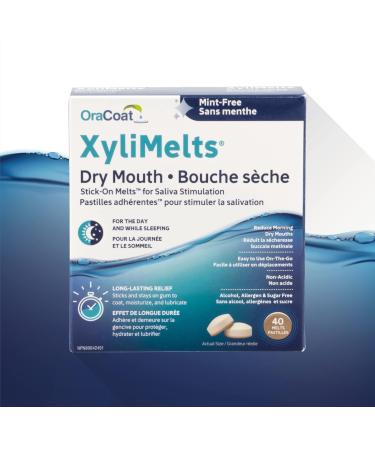 XyliMelts - Dry Mouth Product made with Xylitol - Stimulates Saliva Production Naturally - Mint Free - Value Pack of 4 x 40-Count Boxes - Sticky Time-Release Xylitol Lozenges - Canadian Version - Buy Online on GoSupps.com