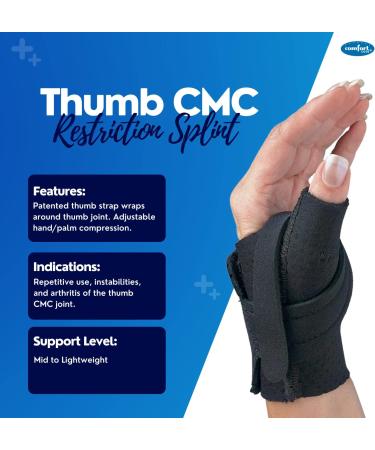 Comfort Cool Thumb CMC Restriction Splint Right Medium 7-8 | Effective Support for CMC Joint | Medium Size - Buy Online on GoSupps.com
