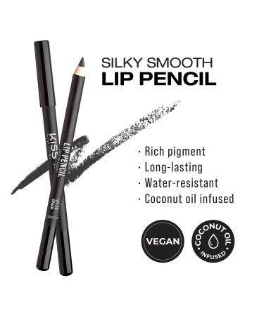 kiss New York Professional Creamy Lip Liner in Black - Long-Lasting Lip Color, Water-Resistant Lip Makeup - Buy Online on GoSupps.com