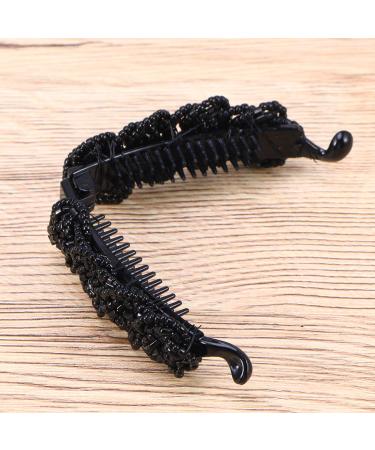 Lurrose Pearl Banana Hair Clip - Black Hairpin Ponytail Holder for Effortless Hair Styling | International Shipping Available - Buy Online on GoSupps.com