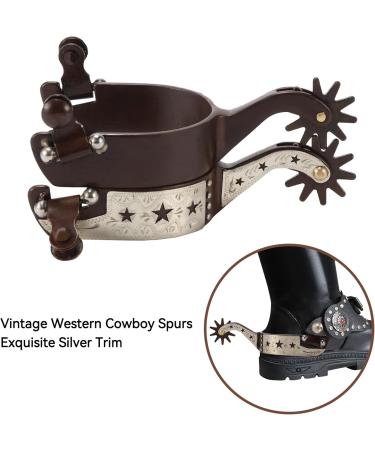 Frdhee West Cowboy Spores - Handcrafted Vintage Horse Gear (2 Pieces) - Rotatable Design for Riding Enthusiasts - Buy Online on GoSupps.com