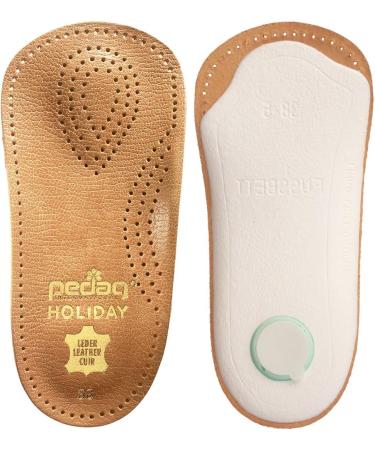 Pedag Holiday Orthotic Insoles 2-Pack - Thin Semi-Rigid Leather with Metatarsal Pad and Heel Cushion, Tan, US M11EU 44 - Buy Online on GoSupps.com