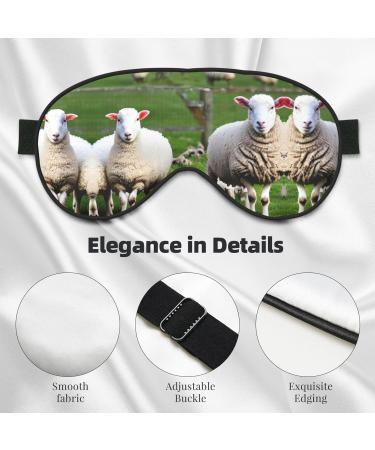 Sheep and Lambs Print Unisex Sleep Mask - Double-Sided Eye Mask for Sound Sleep & Skin Care | International Shipping - Buy Online on GoSupps.com
