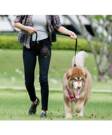 FuninCrea Dog Treat Pouch Bag with Poop Bag Dispenser - Oxford Cloth Training Bag for Walking & Travel (Black) - Buy Online on GoSupps.com