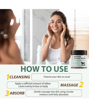 Beef Tallow Creme Bio Beef Tallow Honey Cream for Face Whipped Beef Tallow and Honey Balm Tallow Face Moisturizer for Repairing Damaged Dry Skin Organic Beef Tallow Face Moisturizer for Skin Hydration - Buy Online on GoSupps.com