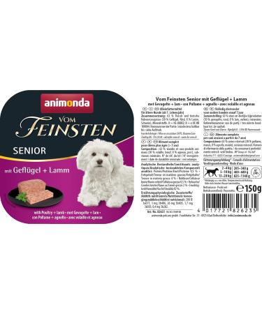 Buy Animonda Senior Dog Food - Premium Wet Food for Dogs 7+ Years with Poultry & Lamb | 22 x 150g Pack - Buy Online on GoSupps.com