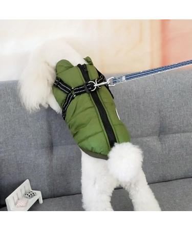 Winter Dog Jackets - Windproof & Waterproof 2-in-1 Coat for Cold Weather - Little Green Vest for Puppies - Buy Online on GoSupps.com