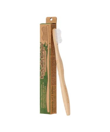 Brush with Bamboo Plant-Based Bristle Toothbrush - 4 Pack Adult - Buy Online on GoSupps.com
