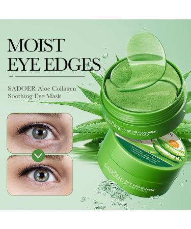 60 PCS Aloe Vera Eye Masks - Gel Collagen Under Eye Patches for Puffy Eyes Dark Circles & Anti-Aging Treatment - Buy Online on GoSupps.com