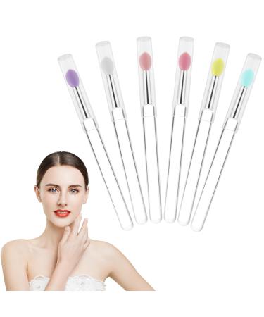 6 PCS Silicone Lip Brush - Yoizyfree Lip Brushes Reusable Lip Mask Applicators Lip Gloss Brush Lipstick Brush Makeup Applicator Beauty Tool Kits for Lipsticks Lip Gloss Lip Balm