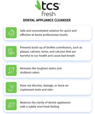 Professional Strength Dental Appliance Cleaner Set - TCS Fresh Concentrated Solution with Soft Bristle Brush (6 Month Supply) - Buy Online on GoSupps.com
