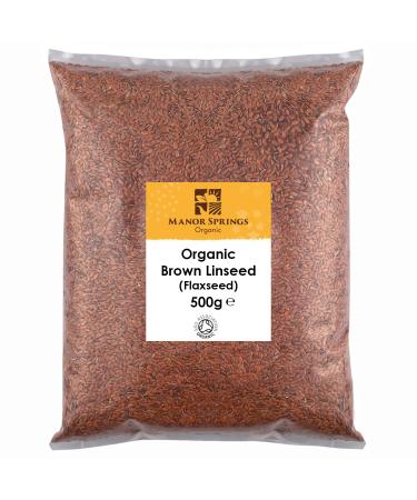 Organic Brown Linseed (Flaxseed) 500g by Manor Springs Organic - Buy Online on GoSupps.com