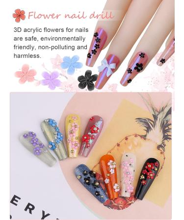 3D Colorful Flower Nail Charms | Acrylic Rhinestone Decorations | Kalolary Nail Art Studs | Gold Silver Caviar Beads | Women Girls | 12 Grids/Box - Buy Online on GoSupps.com