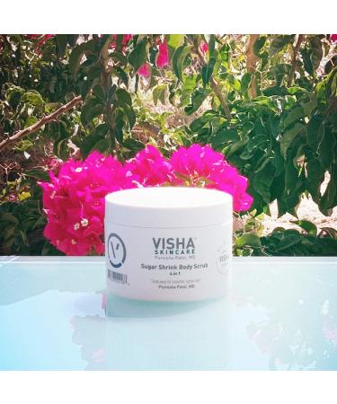 Visha Skincare 4 in 1 Sugar Shrink Body Scrub | Multi-tasking Exfoliating Scrub for Smooth Soft Skin & Cellulite Reduction - 10oz - Buy Online on GoSupps.com